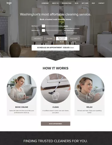 Color Dream cleaning website layout preview