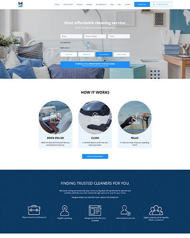 Color Dream cleaning website layout preview